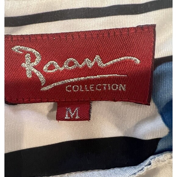 Roam Collection blue and black ribbon party and cocktail midi dress, size Medium - Picture 6 of 6